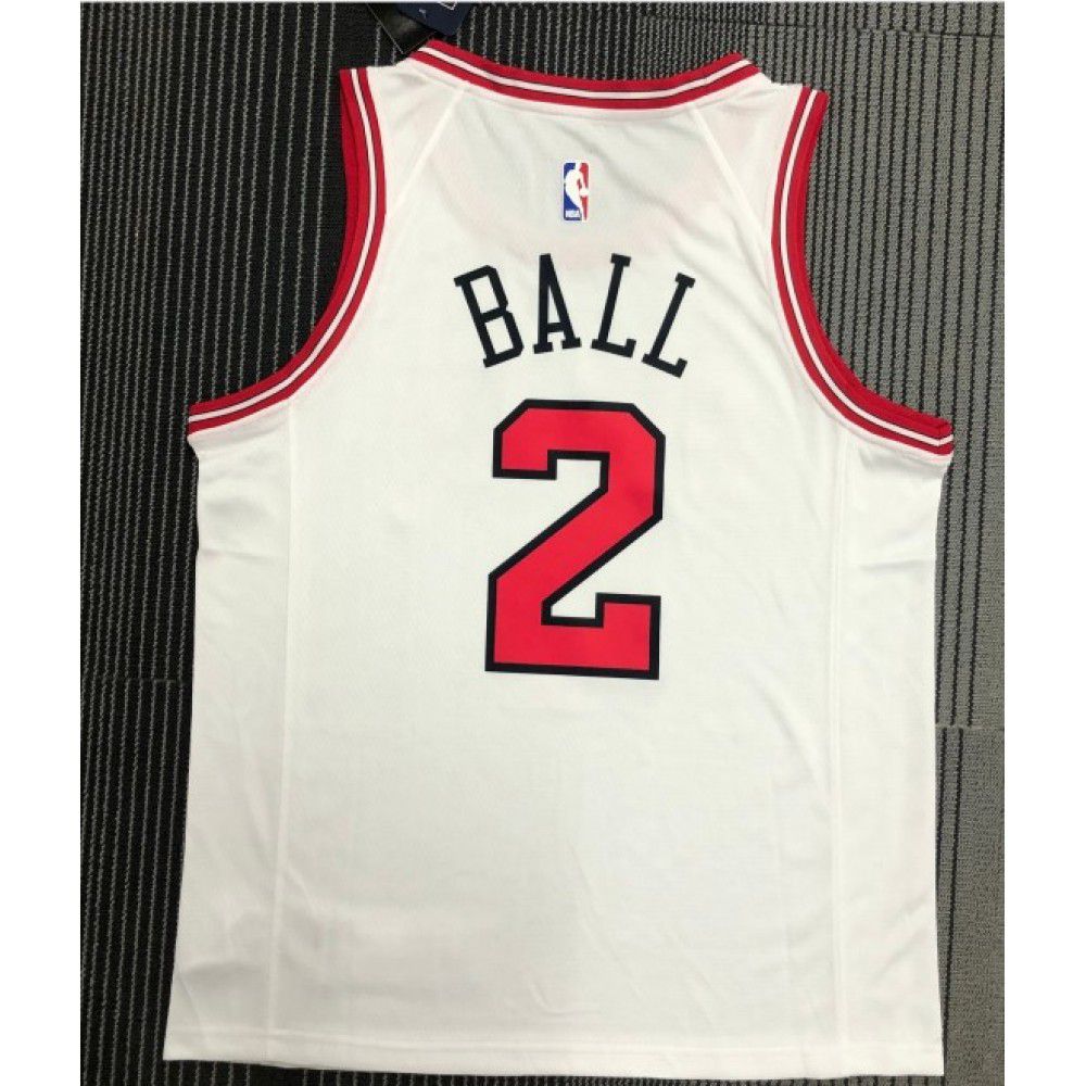 Men's Chicago Bulls Lonzo Ball #2 White Swingman Jersey - Association Edition-Pro Kit Vault | Brand New 26/27 Sports Jerseys
